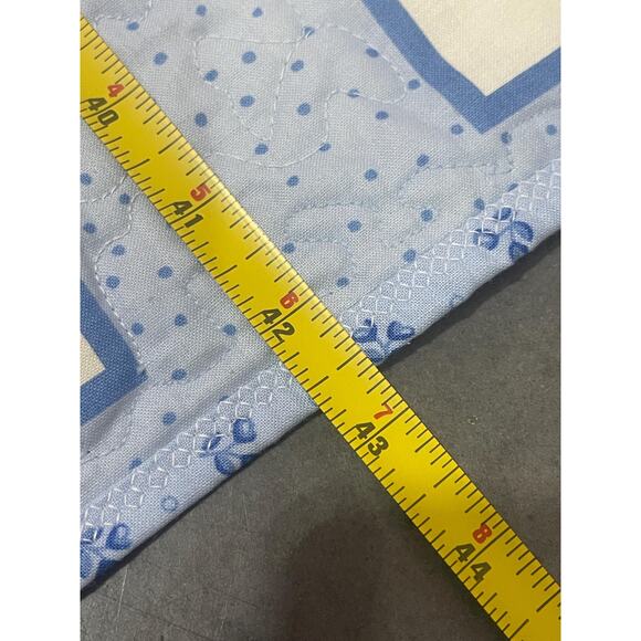 Blue-White Baby Blanket with Cute Little Animals, Adorable Scenes, Nursery - Picture 5 of 6